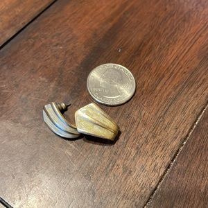 Vintage Iridescent and Metal Earrings